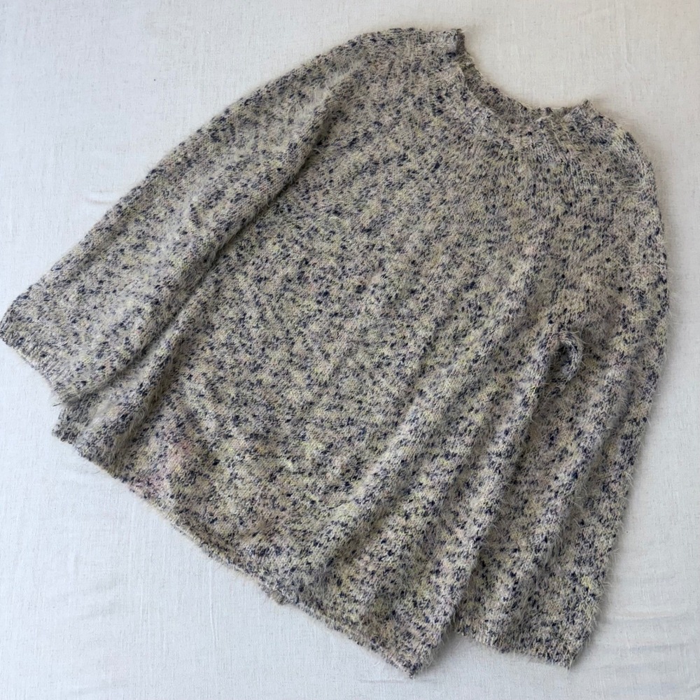 Lou & Grey Eyelash Knit Sweater XL Multi Color Marled Fuzzy Pullover - Picture 2 of 13